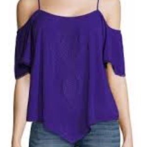 a.n.a. Embroidered purple top
